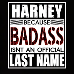 Harney Because Badass Official Last Name Funny T Shirt 13191166