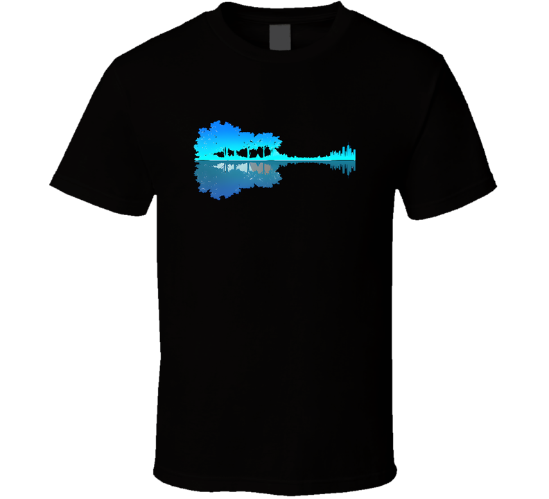 Nature to City Guitar Reflection Tee T Shirt Nature to City Guitar Reflection Tee T Shirt