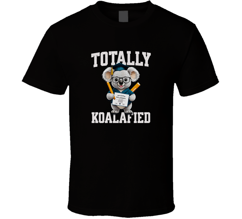 Funny Koala Shirt – Totally Koalafied Graphic Tee – Cute Animal Pun T-Shirt for Work, Graduation, Job Humor Gift T Shirt