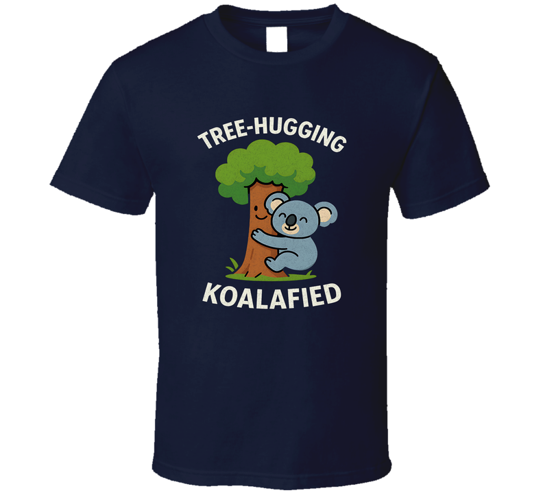 Eco Funny Koala Shirt, Tree Hugging Koalafied, Nature And Environmental Animal Pun Tee T Shirt