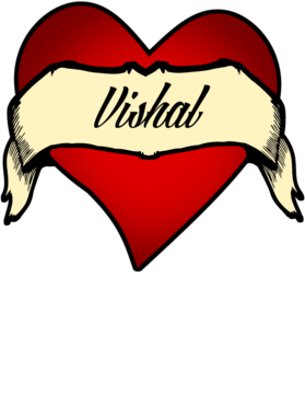 Heart Vishal Tattoo Name T Shirt