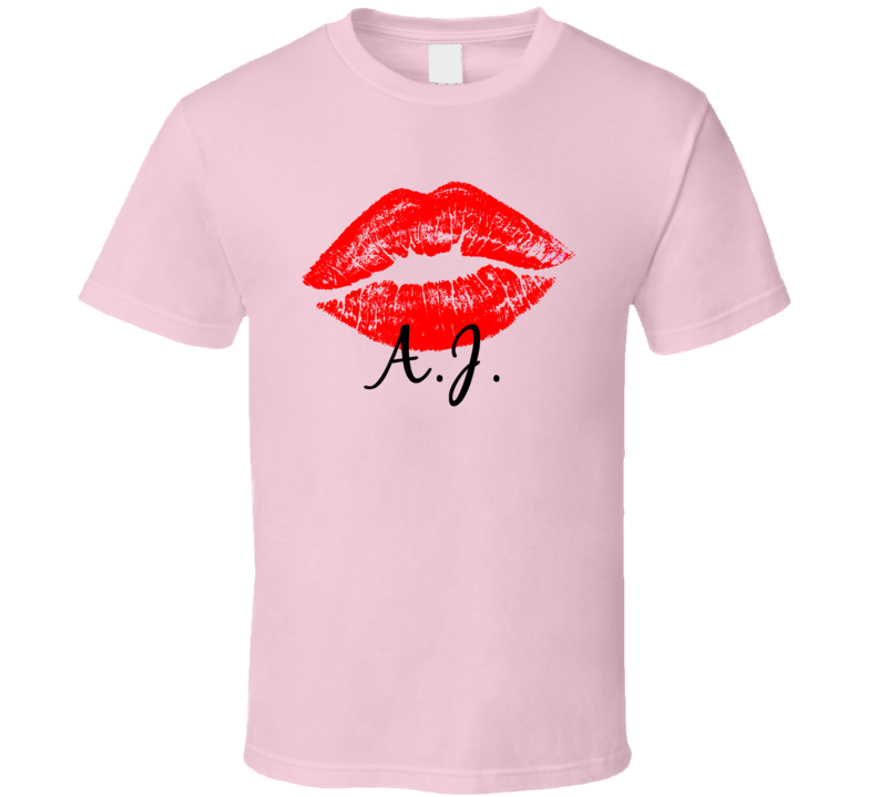 AJ Personalized Name Lips Kiss Love Essential T Shirt AJ Personalized Name Lips Kiss Love Essential T Shirt