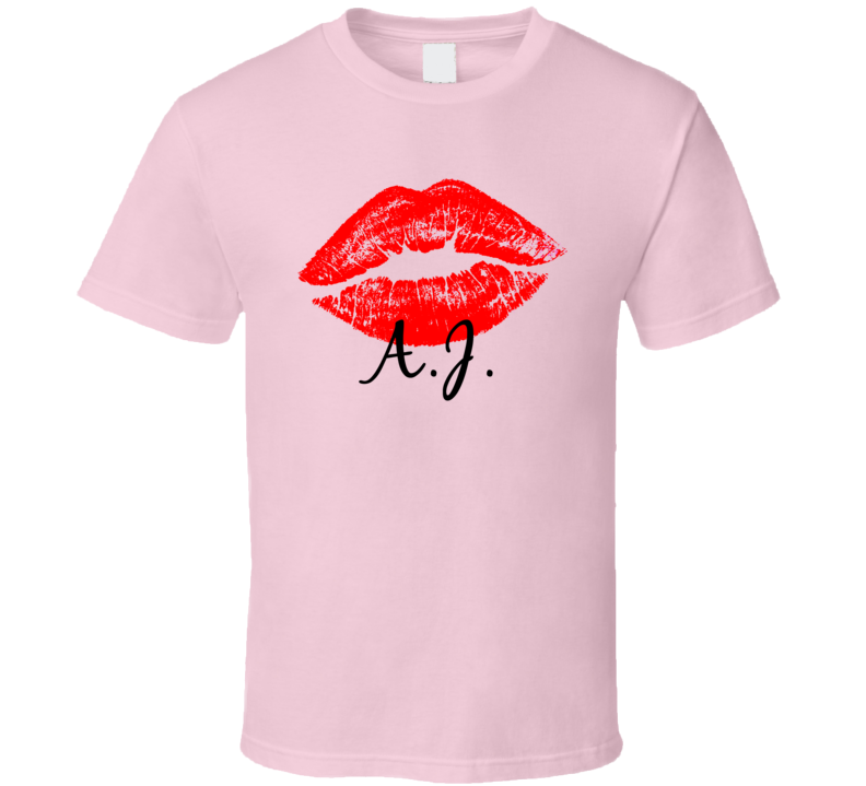 AJ Personalized Name Lips Kiss Love Essential T Shirt