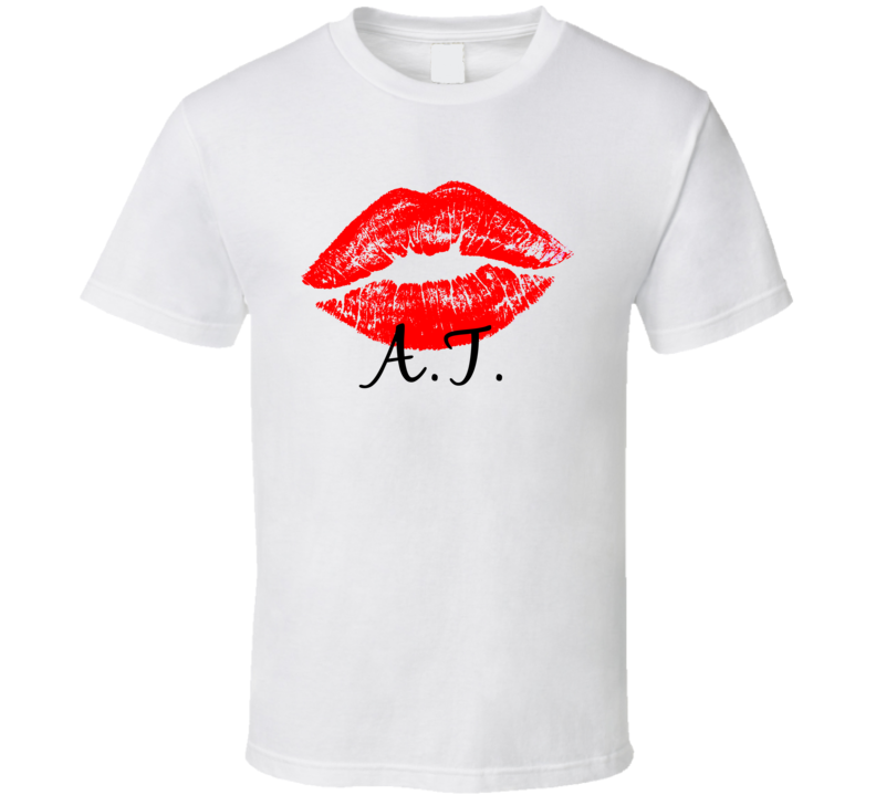 AT Personalized Name Lips Kiss Love Essential T Shirt AT Personalized Name Lips Kiss Love Essential T Shirt