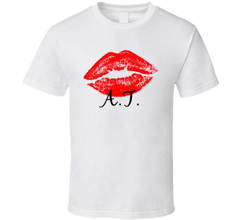 AT Personalized Name Lips Kiss Love Essential T Shirt