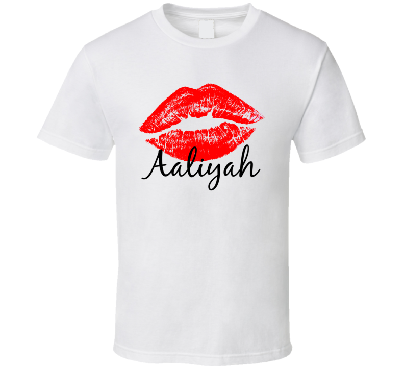 Aaliyah Personalized Name Lips Kiss Love Essential T Shirt