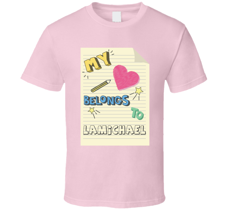 My Heart Belongs To Lamichael Cute Doodle Design T Shirt