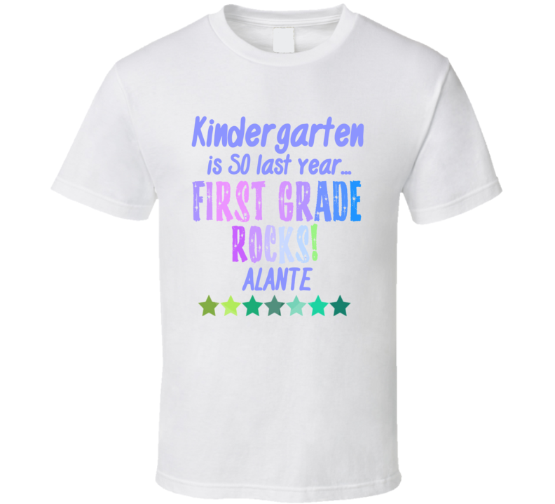 First Grade Rocks Alante Personalized Name T Shirt