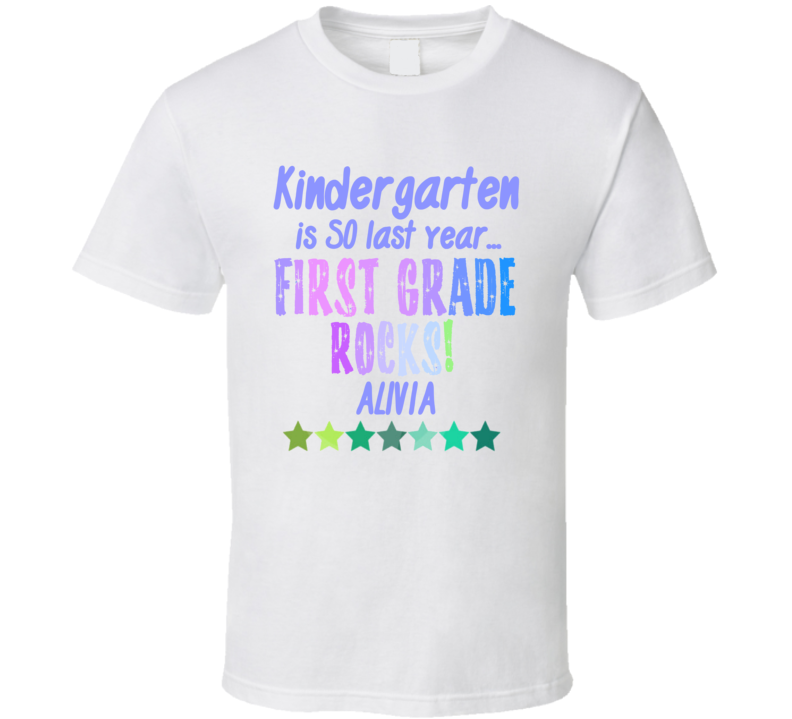 First Grade Rocks Alivia Personalized Name T Shirt