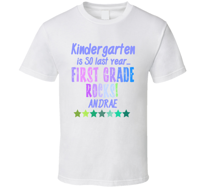 First Grade Rocks Andrae Personalized Name T Shirt