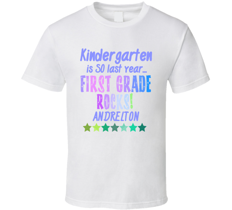 First Grade Rocks Andrelton Personalized Name T Shirt