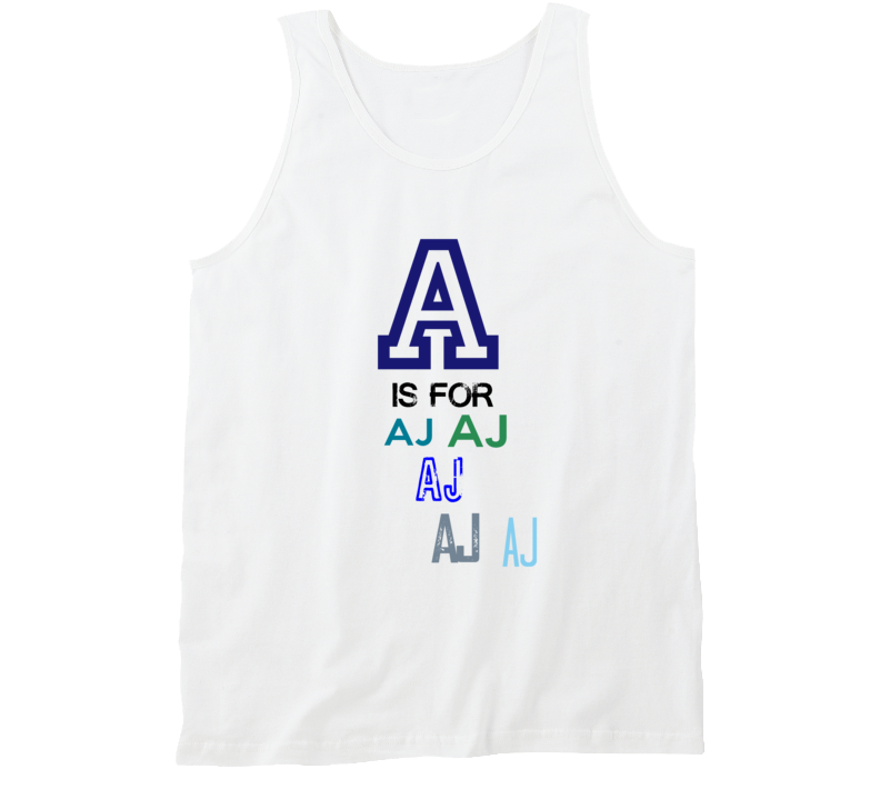 A Is For AJ Cool Personalized Name Alphabet Collage Tank Top