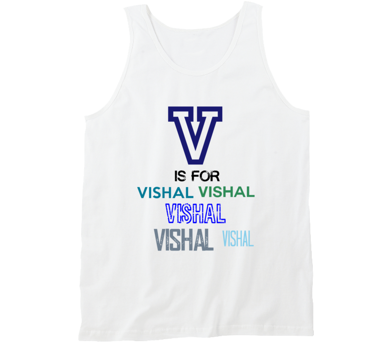 V Is For Vishal Cool Personalized Name Alphabet Collage Tank Top