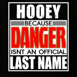 Hooey Because Danger Official Last Name Funny T Shirt 13047725