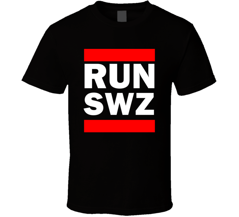 Run SWZ Swaziland Funny Graphic Patriotic Parody Black T Shirt