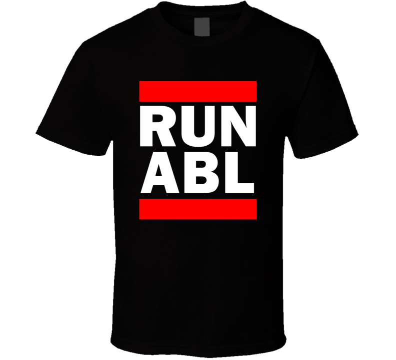 Run ABL AK USA     Funny Graphic Patriotic Parody Black T Shirt