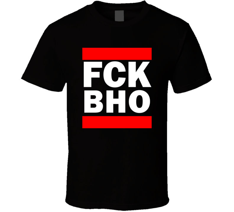 Fck BHO India      Funny Graphic Patriotic Parody Black T Shirt