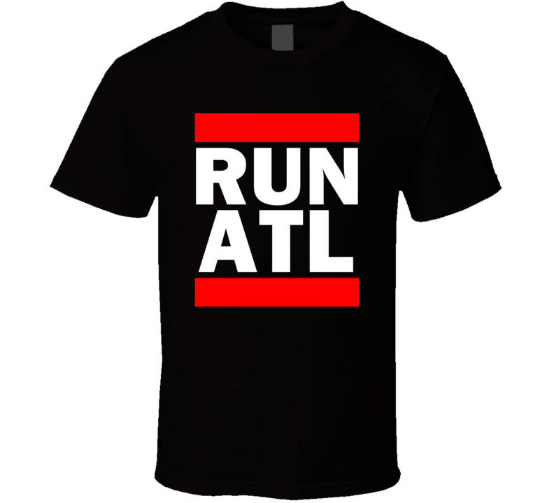 Run ATL GA USA Hartsfield International   Funny Graphic Patriotic Parody Black T Shirt