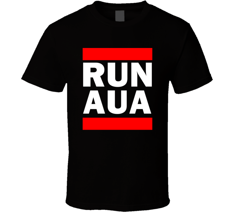 Run AUA Aruba Reina Beatrix    Funny Graphic Patriotic Parody Black T Shirt