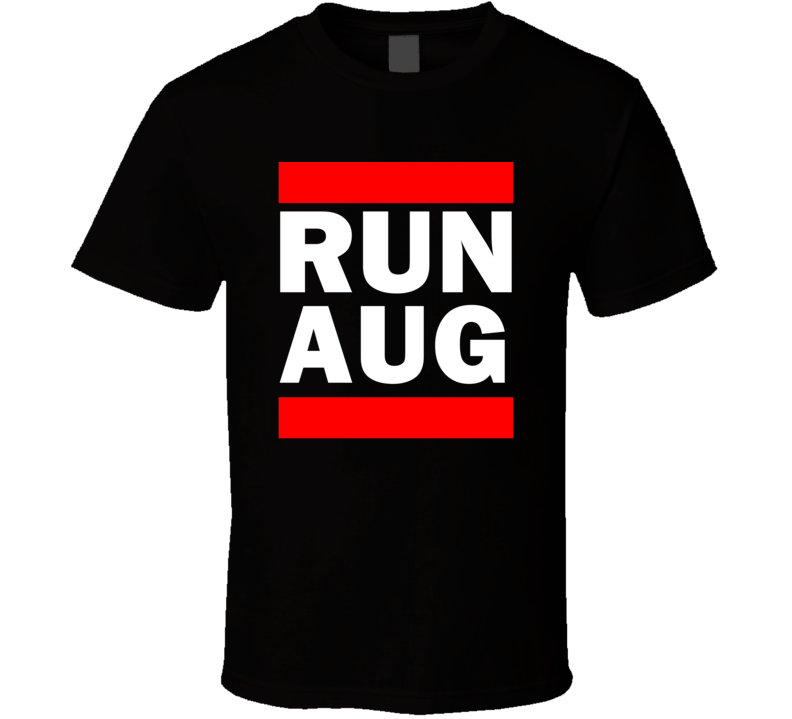 Run AUG ME USA Maine State   Funny Graphic Patriotic Parody Black T Shirt