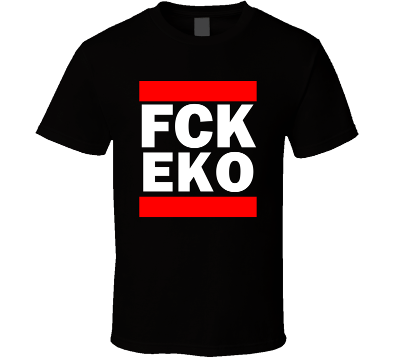 Fck EKO NV USA J C Harris Field Funny Graphic Patriotic Parody Black T Shirt