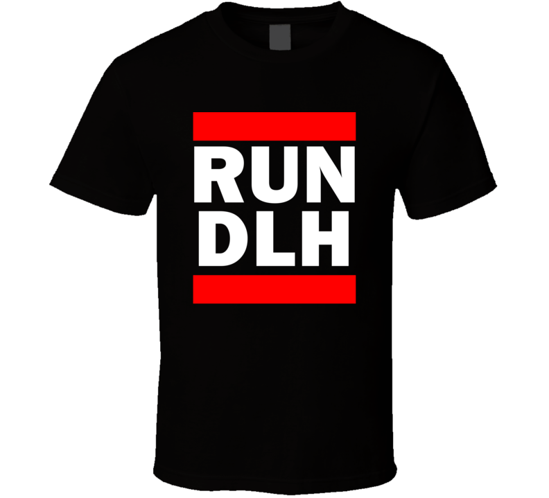 Run DLH MN USA Duluth International   Funny Graphic Patriotic Parody Black T Shirt