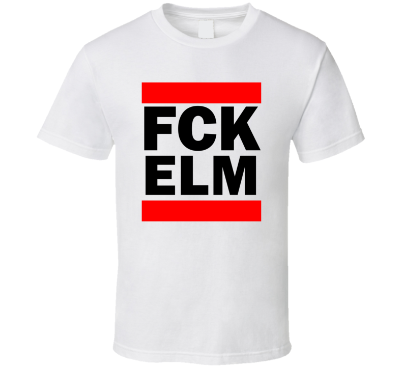 Fck ELM NY USA Elmira Corning Regional Arpt Funny Graphic Patriotic Parody T Shirt