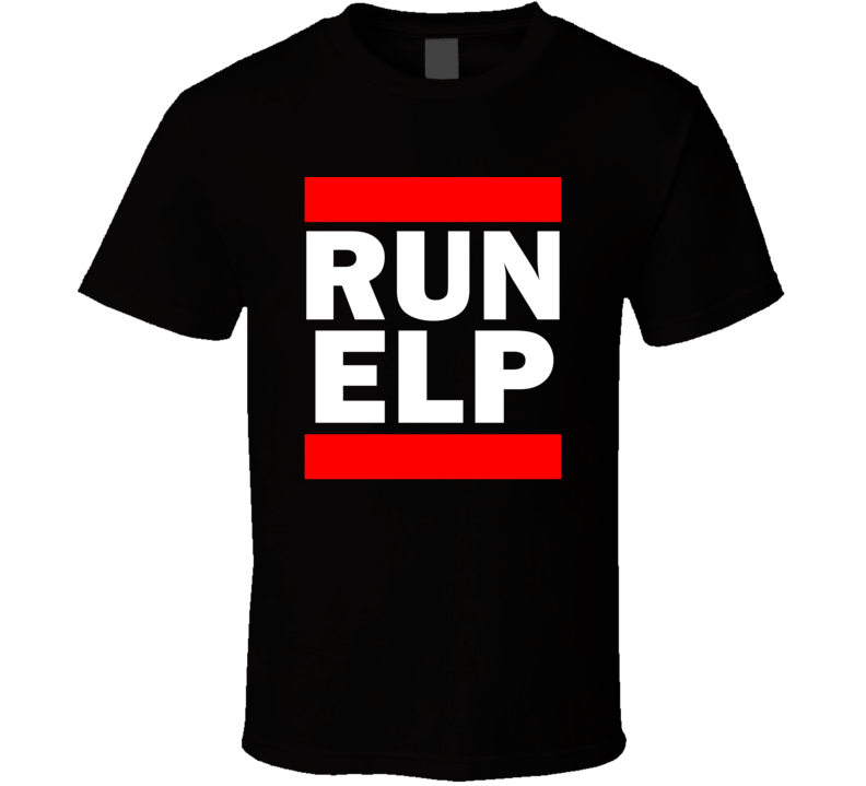 Run ELP TX USA El Paso International  Funny Graphic Patriotic Parody Black T Shirt