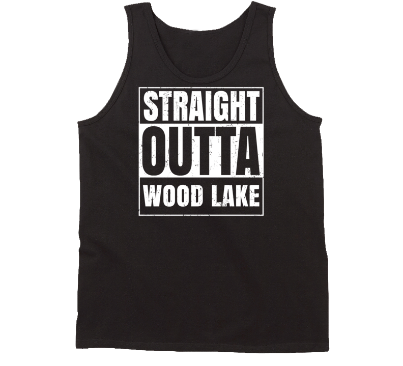 Straight Outta Wood Lake Minnesota Parody Grunge City Tanktop