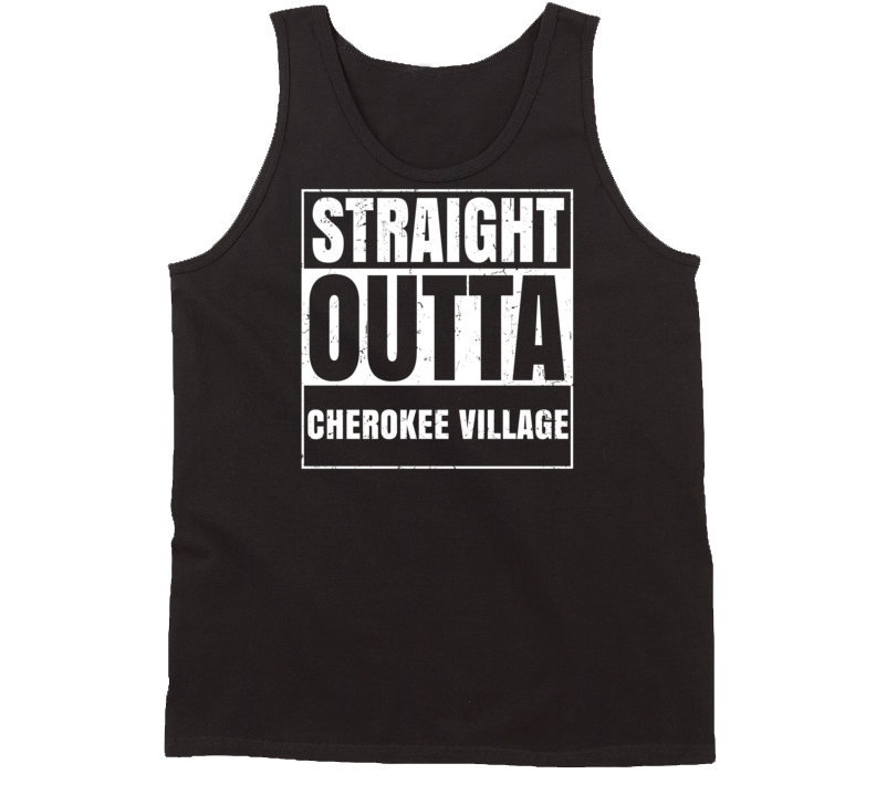 Straight Outta Cherokee Village Arkansas Parody Grunge City Tanktop