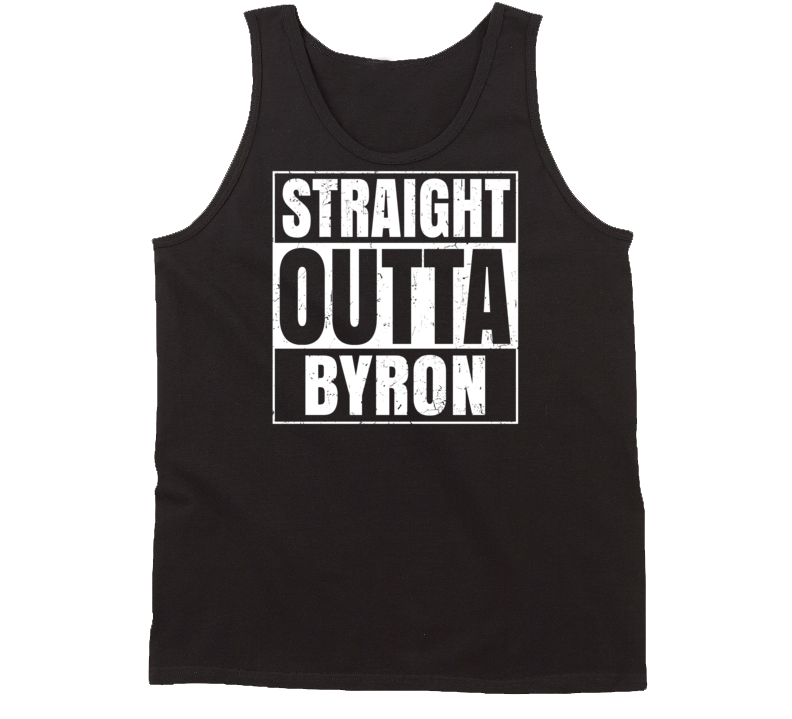 Straight Outta Byron California Parody Grunge City Tanktop