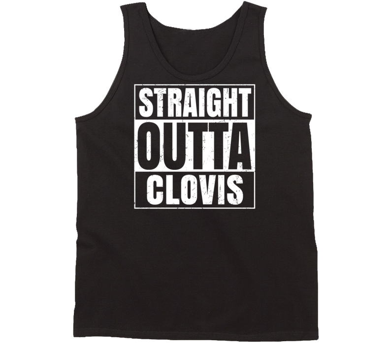 Straight Outta Clovis California Parody Grunge City Tanktop