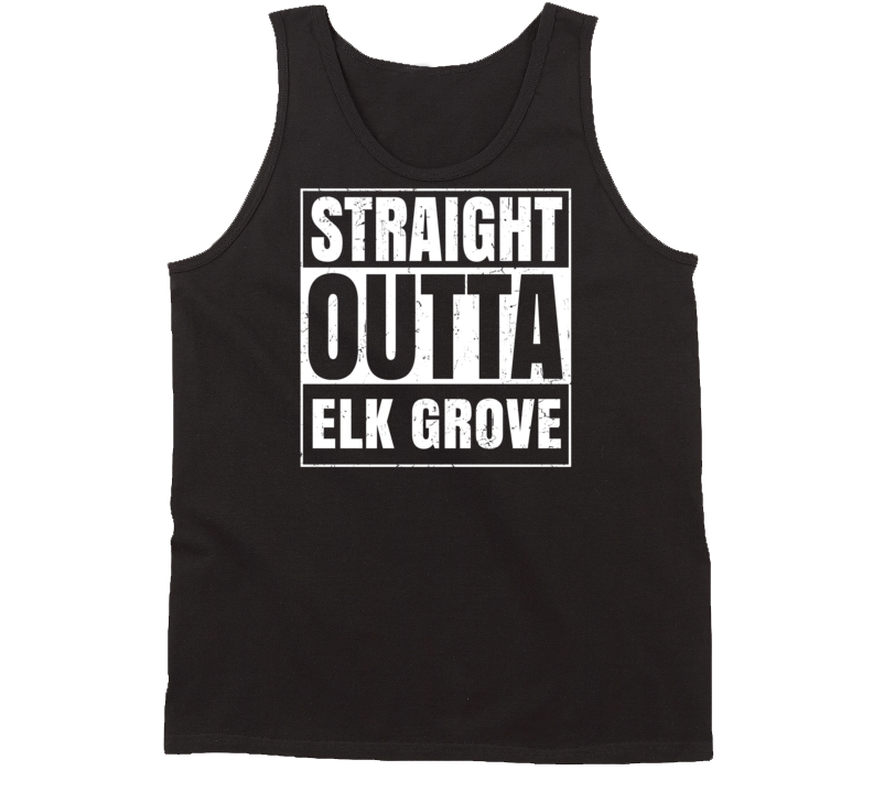 Straight Outta Elk Grove California Parody Grunge City Tanktop