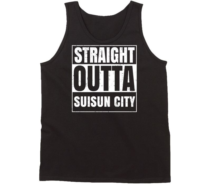 Straight Outta Suisun City California Parody Grunge City Tanktop