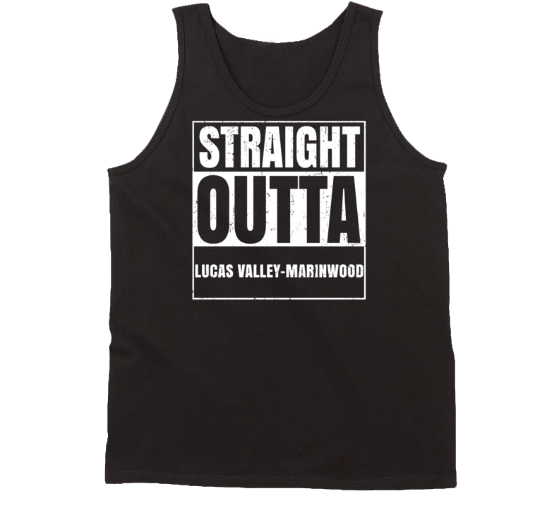 Straight Outta Lucas Valley-Marinwood California Parody Grunge City Tanktop