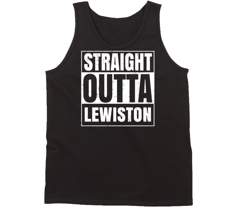 Straight Outta Lewiston Nebraska Parody Grunge City Tanktop