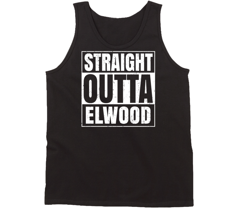 Straight Outta Elwood New Jersey Parody Grunge City Tanktop