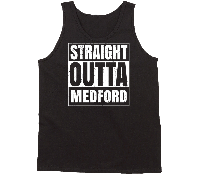 Straight Outta Medford New Jersey Parody Grunge City Tanktop