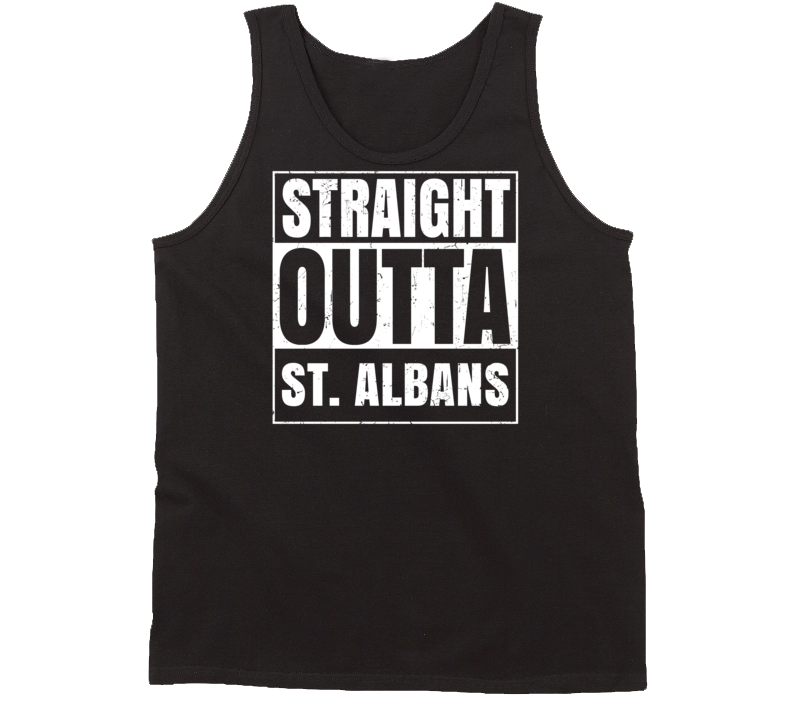 Straight Outta St Albans Maine Parody Grunge City Tanktop Straight Outta St Albans Maine Parody Grunge City Tanktop