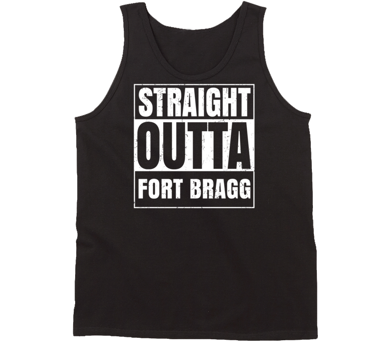 Straight Outta Fort Bragg North Carolina Parody Grunge City Tanktop