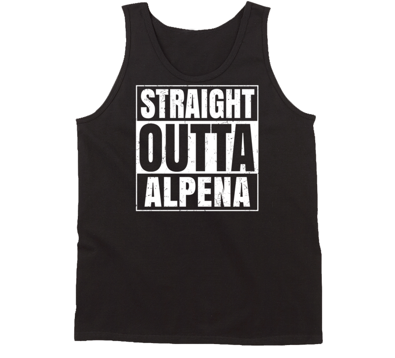 Straight Outta Alpena Michigan Parody Grunge City Tanktop