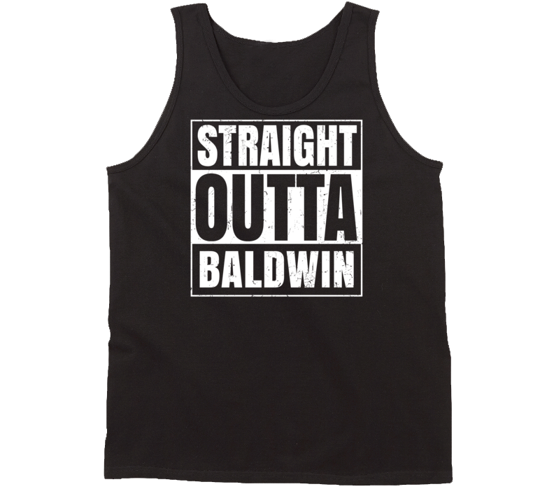 Straight Outta Baldwin Michigan Parody Grunge City Tanktop Straight Outta Baldwin Michigan Parody Grunge City Tanktop