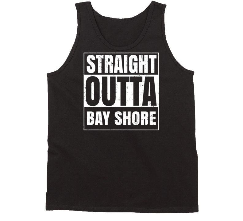 Straight Outta Bay Shore Michigan Parody Grunge City Tanktop Straight Outta Bay Shore Michigan Parody Grunge City Tanktop