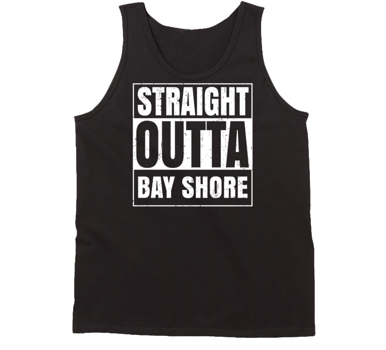 Straight Outta Bay Shore Michigan Parody Grunge City Tanktop