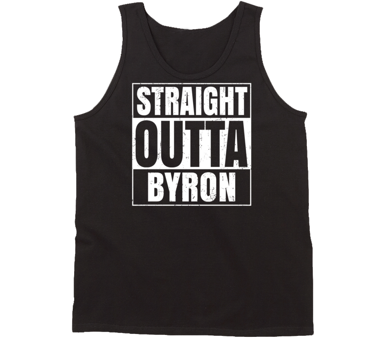 Straight Outta Byron Michigan Parody Grunge City Tanktop Straight Outta Byron Michigan Parody Grunge City Tanktop