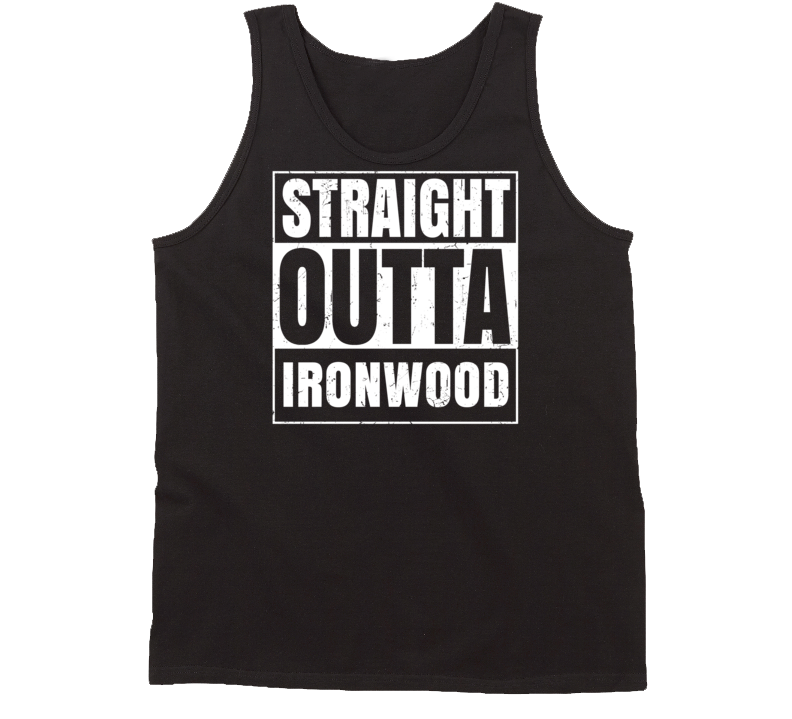 Straight Outta Ironwood Michigan Parody Grunge City Tanktop Straight Outta Ironwood Michigan Parody Grunge City Tanktop