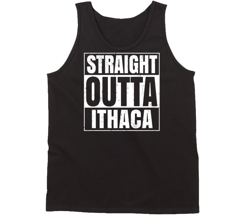 Straight Outta Ithaca Michigan Parody Grunge City Tanktop Straight Outta Ithaca Michigan Parody Grunge City Tanktop