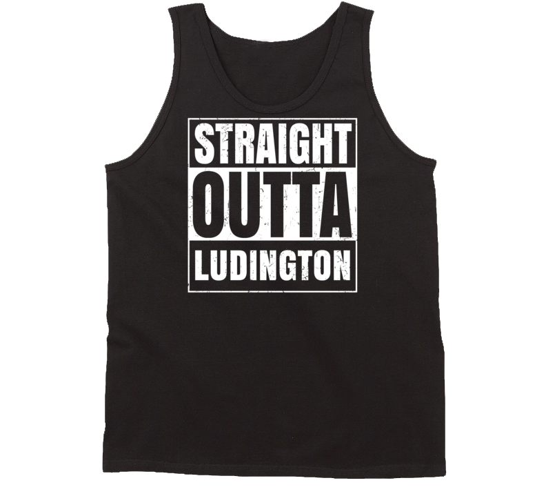 Straight Outta Ludington Michigan Parody Grunge City Tanktop Straight Outta Ludington Michigan Parody Grunge City Tanktop