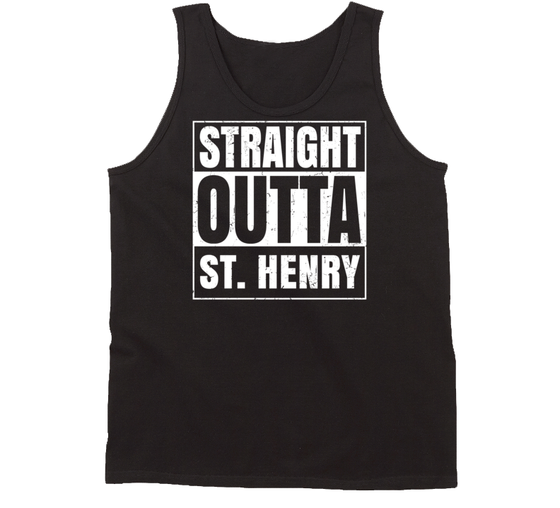 Straight Outta St Henry Ohio Parody Grunge City Tanktop Straight Outta St Henry Ohio Parody Grunge City Tanktop