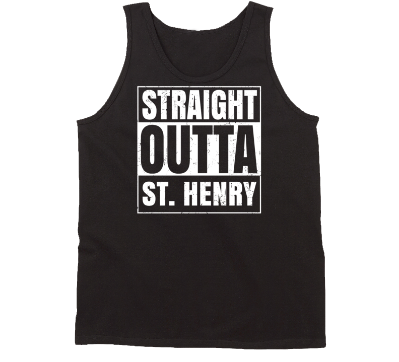 Straight Outta St. Henry Ohio Parody Grunge City Tanktop